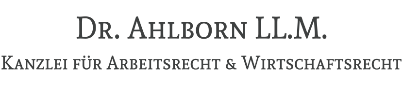 Logo der Kanzlei Dr. Ahlborn - Arbeitsrecht und Wirtschaftsrecht